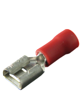 CT12/100 Red Female Spade Terminal 6.3mm Spade Width