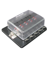 QVFBM10LED 10 Way Mini Blade Fuse Block with Single Power In