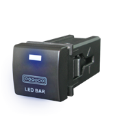 QVSWPL5BBL Square Toyota LED Bar Switch with Blue Illumination On-Off